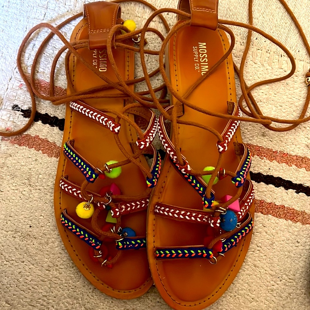 Mossino tie sandals (size 7.5)